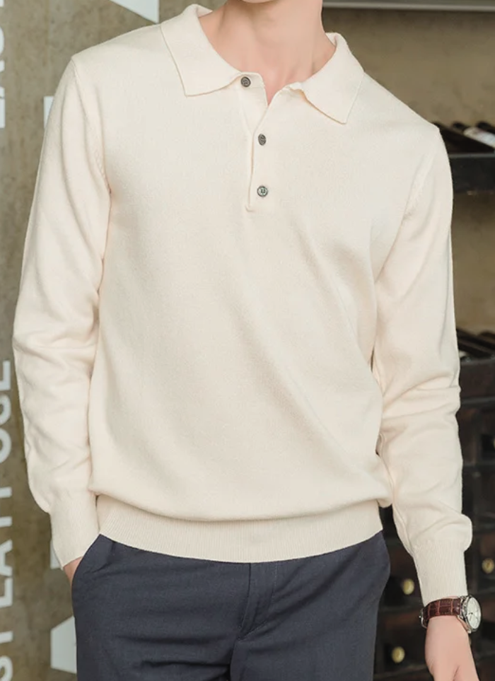 CSONS™ | Knit Polo Sweater - Camel